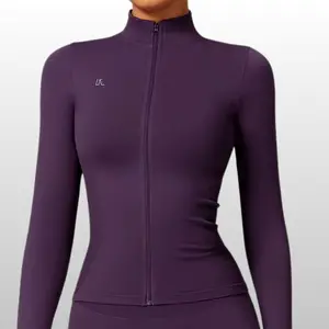 LAETA Elate Contour Zip Jacket – 90% Nylon 10% Spandex Full-Length Zip Up | Snatching Fit, Sculpting Contour, Thumbholes, Womenswear