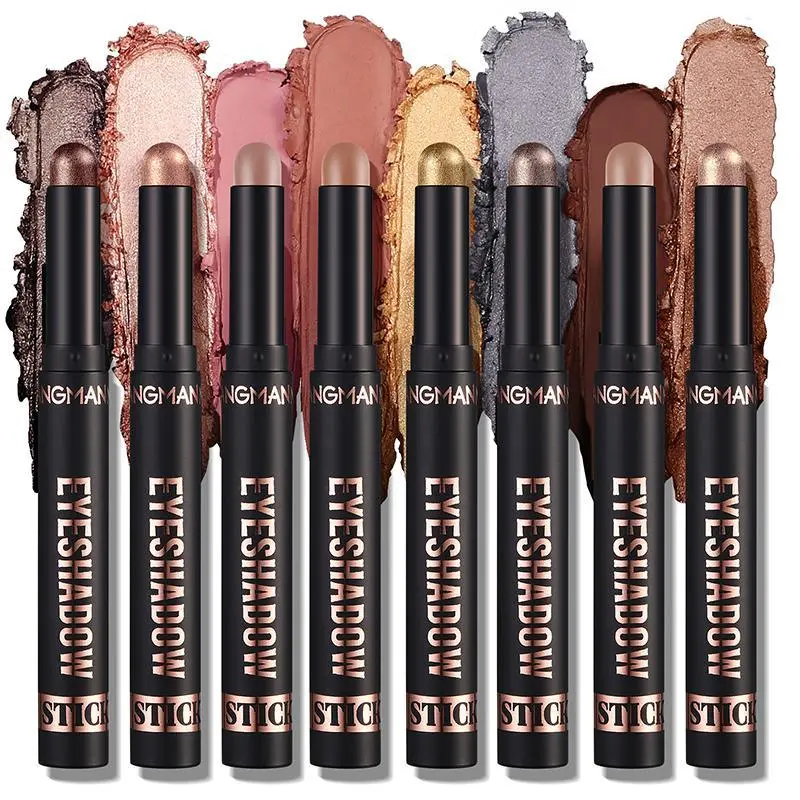 Langmanni  Glitter Eyeshadow Stick Set 8-PieceWaterproof Eye Makeup with Long-Lasting Matte & GlitterFinishes Hypoallergenic Formula Blend