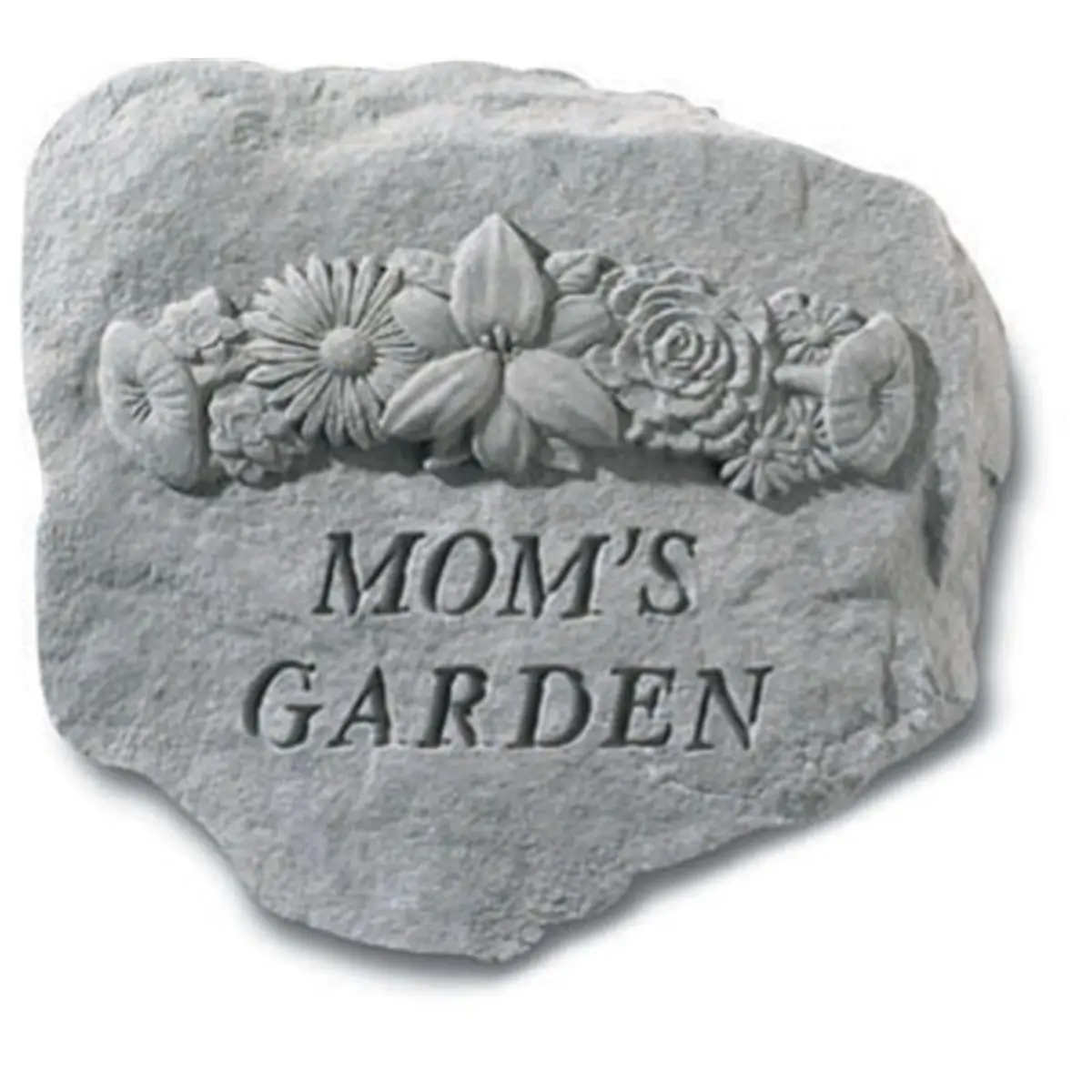 Kay Berry Inc. Concrete Handmade Mom's Garden Memorial Accent Stone, 11x10 in Outdoor Garden Decor Accessories with Flowers