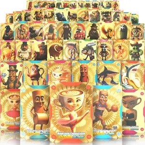 Italian Brainrot 56 PCS Gold Cards Packs Tralalero Tralala Tung Tung Tung Sahur Brainrot Meme Gold Foil Cards for Meme Lovers No Duplicates.