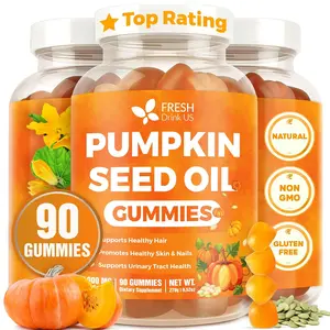 Premium 90 Pumpkin Seed Oil Gummies For Hair Growth, Youthful Skin, 4000mg Per Serving with Zinc & Vitamin C – Plant-Based, Non-GMO, Sugar/Gluten-Free, Men’s & Women’s Wellness Gummies