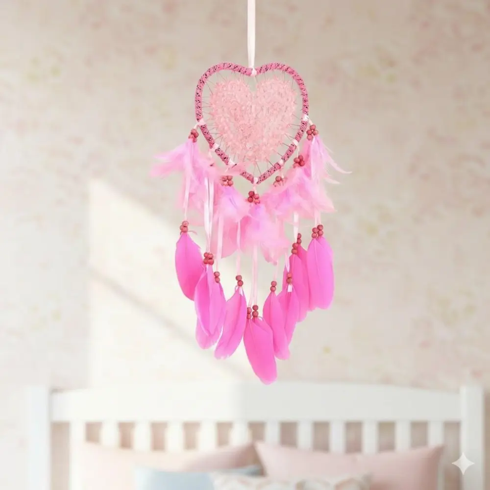 Nordic Minimalist Dreamcatcher Night Light for Weddings, Waterproof Heart-Shaped Wall Lamp with Warm Glow Led Mood Light, Christmas Party Decor, Multi-Scene Ambient Lighting for Bedroom Living Room
