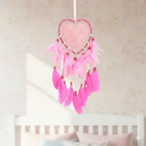 Nordic Minimalist Dreamcatcher Night Light for Weddings, Waterproof Heart-Shaped Wall Lamp with Warm Glow Led Mood Light, Christmas Party Decor, Multi-Scene Ambient Lighting for Bedroom Living Room