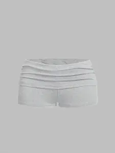 Women's Casual Fitted Waistband Shorts Bottom, Versatile Daily Wear, Comfortable and Stylish, Perfect for All Seasons, Ladies' Fashion Pants, Underwear