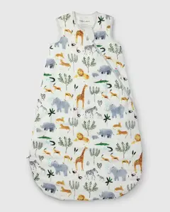 Loulou lollipop Muslin Lightweight Sleep Bag 0.5 TOG Safari Jungle - Soft Breathable OEKO-TEX Certified Baby Sleep Sack