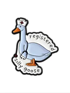 Registered Silly Goose Enamel Brooch, Funny Silly Goose Nurse Brooch Backpack Lapel Badge Whimsical Fashion Jewelry Suitable for Men and Women to Wear Every Day as a Gift for Friends
