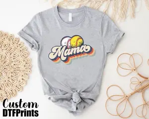 Baseball and Softball Mama T-Shirt - Retro Ballpark Mama Graphic Tee - Mama of Both Sports Mom Shirt - Tournament Game Day Gift for Her - Vintage Distressed Baseball Season Top