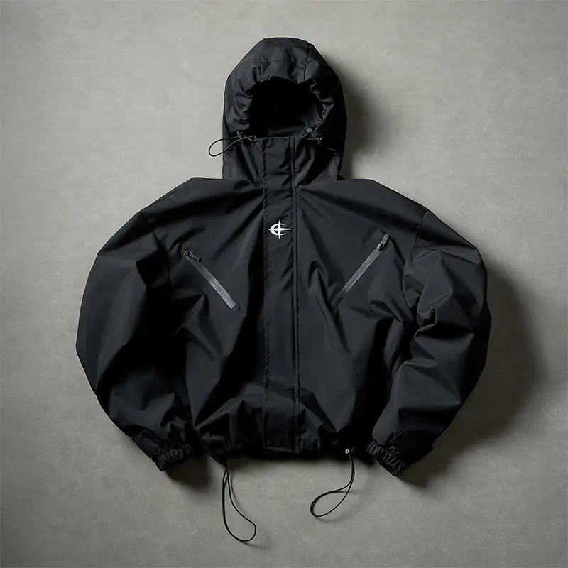 Fashionable Korean Style Hooded Jacket Spring and Autumn Outdoor Sports Casual Short Coat Street Versatile Top Athletic Outerwear