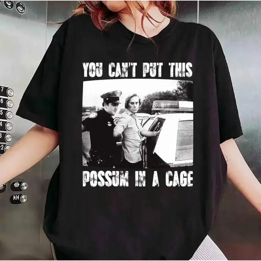 You Can’t Put This Possum In A Cage T-Shirt, Funny George Jones Arrest T-Shirt, Outlaw Country Music Graphic Tee, Vintage Southern Humor Shirt