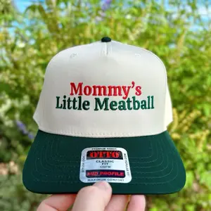 Mommy’s Little Meatball Hat - Casual 5-Panel Cap with Adjustable Snap Closure & Matching Color Sweatband for Comfort hats Trucker