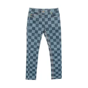 Pre-owned Louis Vuitton Cotton Small Leather Goods Damier Denim Pants