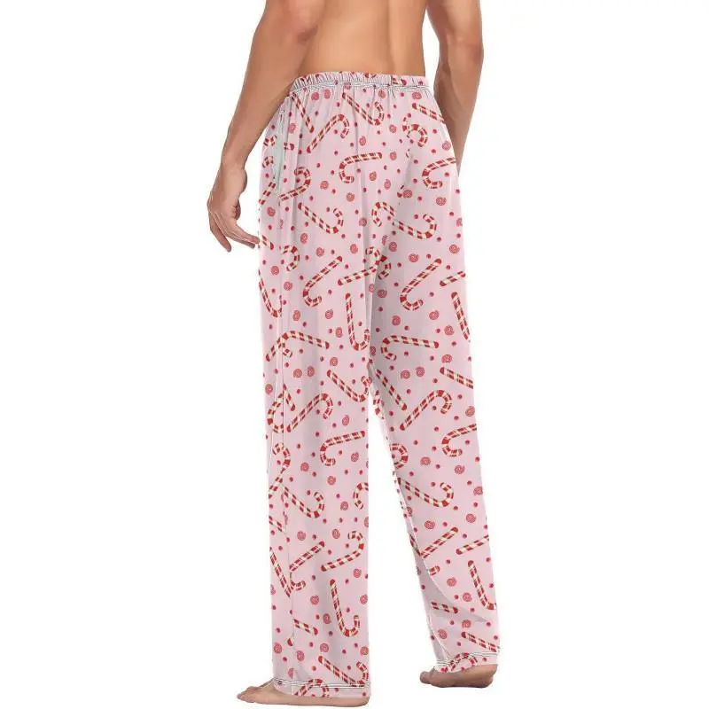 Funny Pajama Pants for Men, Lounge Pants Super Soft Men Pajama Bottoms with Pockets Drawstring, Pink Candy Cane Funny Pajama Pants for Men, Lounge Pants Super Soft Men Pajama Bottoms with Pockets Drawstring, Pink Candy Cane