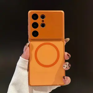 Magnetic instant frosted large viewing window suitable for Samsung S26Ultra, S26 Plus, S25, S24 Ultra with lens glass protection compatible with MagSafe wireless charging phone accessories protective case Cover Durable