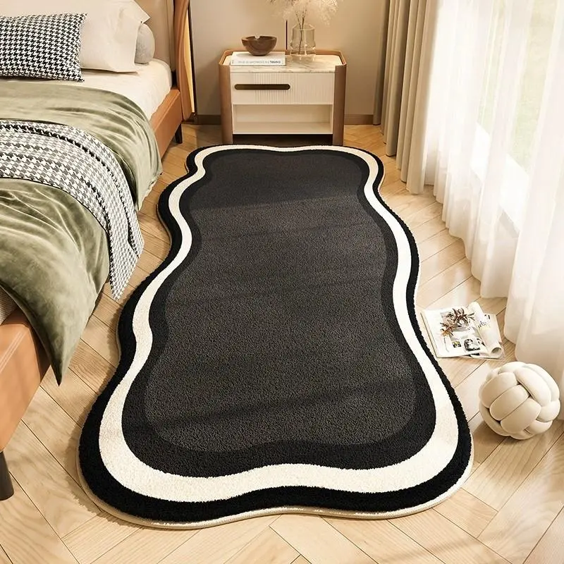 Modern Abstract Pattern Rug, Non-Slip Surface Design, Easy Clean Fluffy Carpet, Household Decorative Rug, Creative Luxury Home Decor for Living Room Bedroom Bedside Sofa Coffee Table