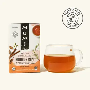 Numi Organic Rooibos Chai - Caffeine-Free Herbal Tea with Warming Spices Cinnamon Ginger Cloves & Cardamom for Calming Effects