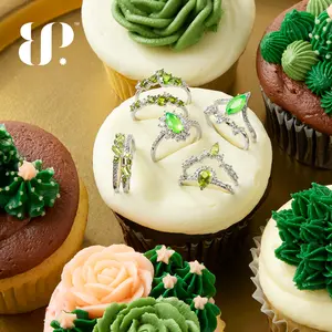 Bomb Party August Birthday Collection Rings, Peridot Gemstone