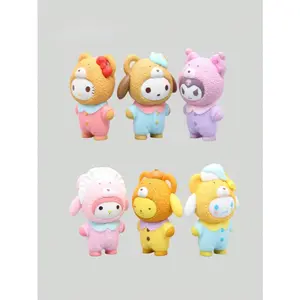 1/6pcs Desktop Bow Cat Decorative Item - Latte Series Pop Culture Figure Rainbow Dog Gift Item, Cartoon Figure Toys Hot Sale Clearance Kids Gift Limited Stock. It's a lovely and creative display item. It's a gift for friends, featuring the character image