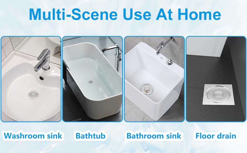 Bathroom Sink Stopper, Universal Drain Filter with Hair Strainer, Universal Bathroom Sink Drain Pop Up Stopper for Stainless Steel Floor Drain Filter Bathroom Sink Stopper, Universal Drain Filter with Hair Strainer, Universal Bathroom Sink Drain Pop Up Stopper for Stainless Steel Floor Drain Filter