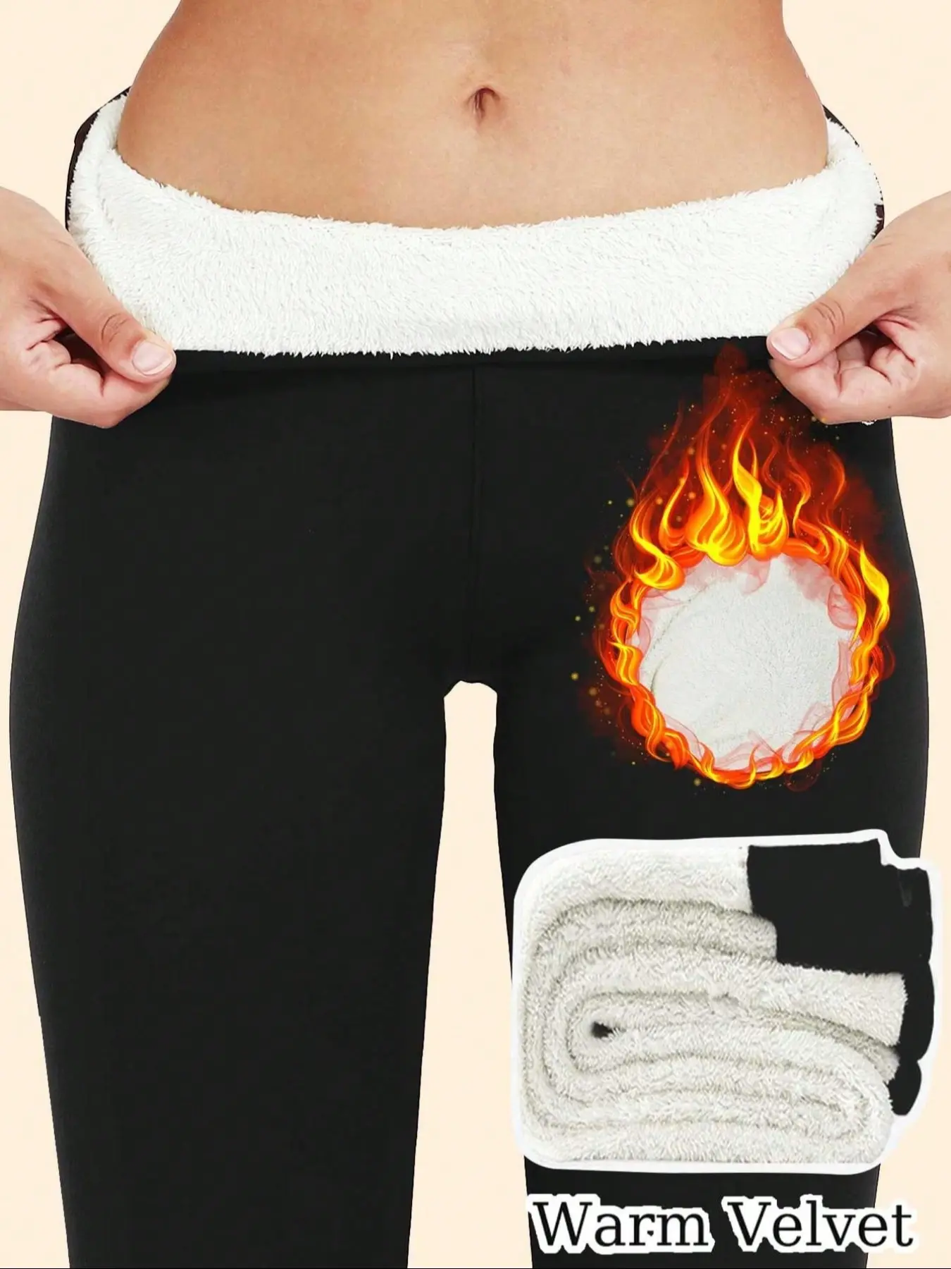 Women's Thick Fleece Yoga Leggings, High Waist Sporty Tight-Fitting Pants, Warm Winter Running Tights for Exercise & Yoga, High Waisted Legging, Athletic Bottoms, Fitness Pants