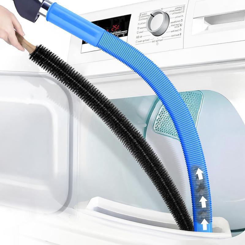 2-in-1 Dryer Vent Cleaner Kit 2 Pack Vacuum Hose Attachment with Universal Connector & Lint Brush for Effortless Lint Removal Compatible with Most Vacuum Cleaners