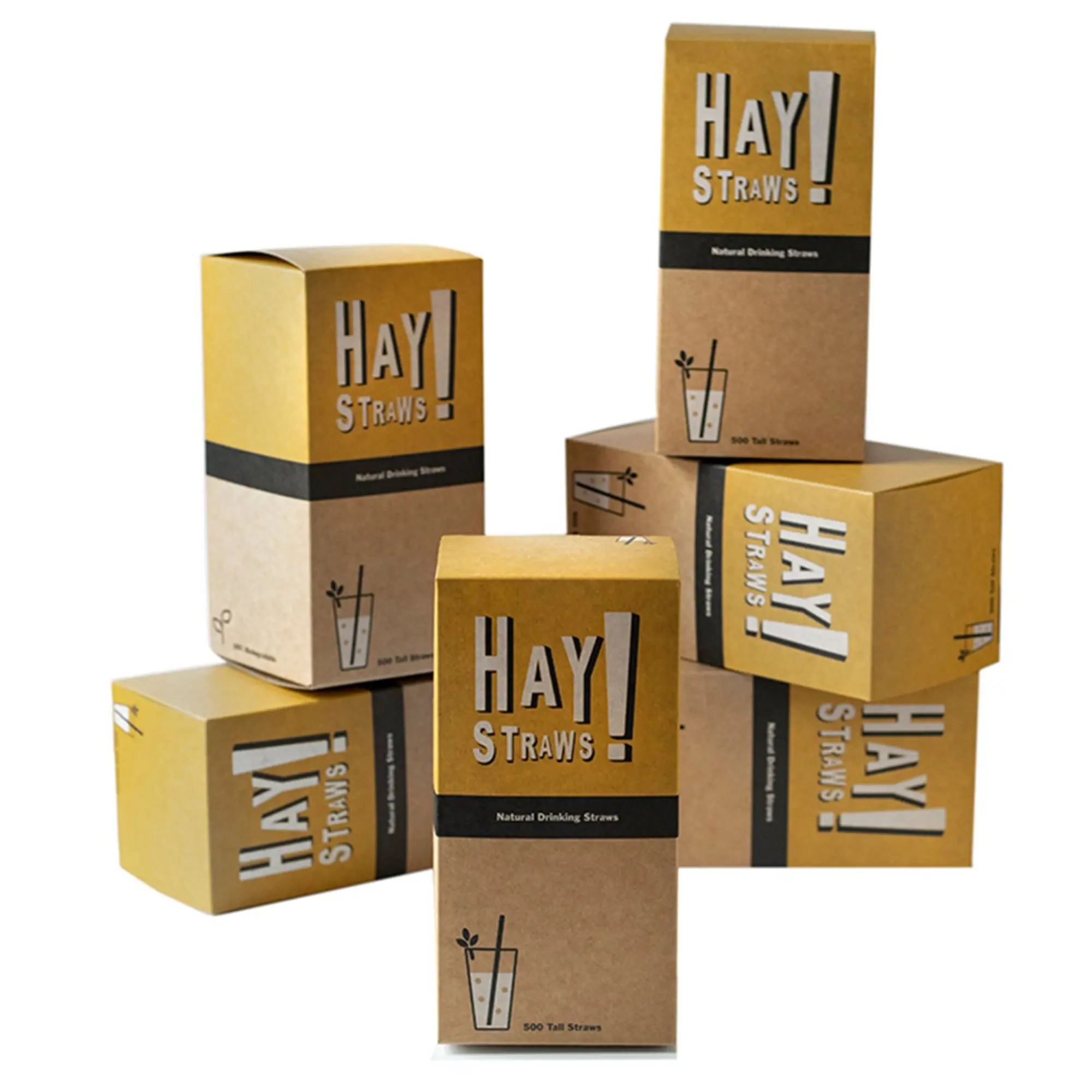 HAY! Straws Original Tall Drinking Straws | 3000 Compostable & Disposable Drinking Straws | 7.75" Length