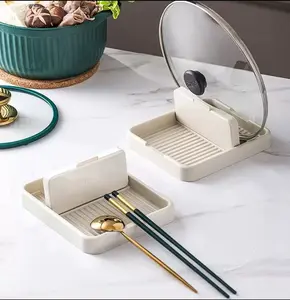 Kitchen Pot Lid Storage Rack, 1 Count Countertop Multifunctional Vertical Foldable Pot Lid Holder, Soup Spoon Storage Rack, Pot Shovel Storage Rack