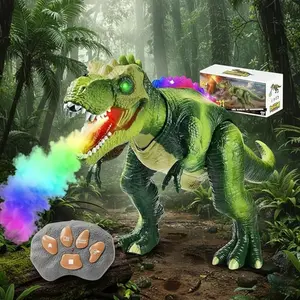 Kids Electric Dinosaur Remote Control Toy, Walking, Dancing Lights, Spray Modes, Unisex, Ages 4+, Requires Aa Batteries