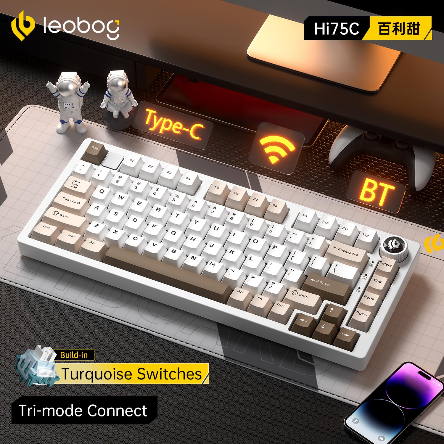 LEOBOG Hi75C Premium Customizable Triple-Mode Keyboard: Features brand-new switches, over 333 hours of battery life, 17 lighting effects, a smooth typing exp keyboard