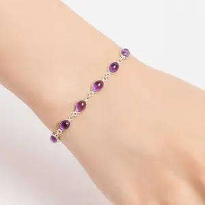 Natural Amethyst Cab - Brazil Bracelet B-1001 SDB5283