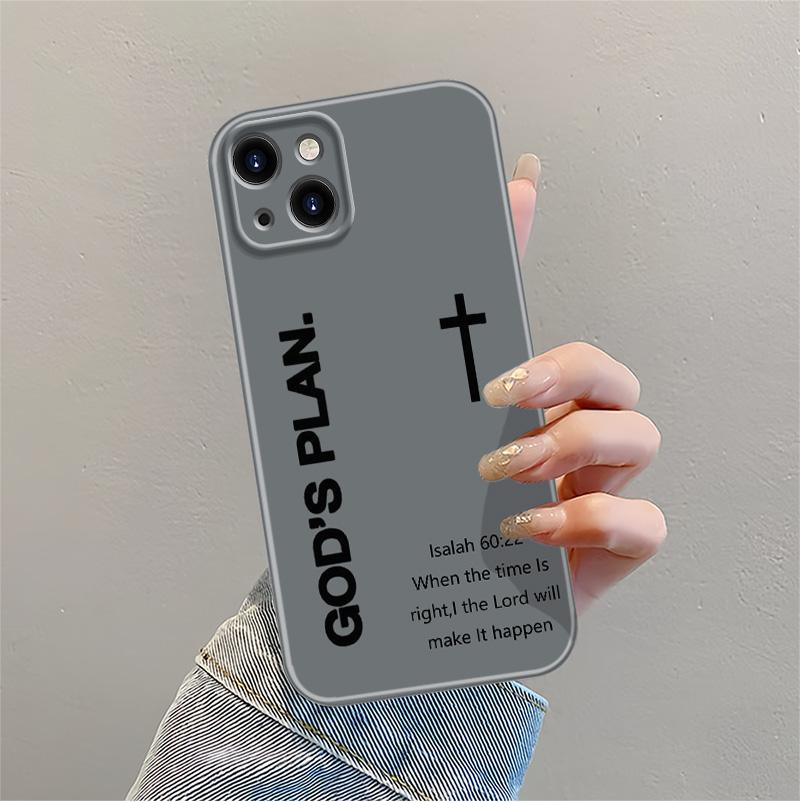 "God's Plan" Isaiah 60:22 Bible Verse Cross Phone Case, All-inclusive Camera Lens  Protective Cover for iPhone 17 Pro Max 16 15 14 13 12 11 Plus Air Pro, Perfect Christian Gift & Daily UsePerfect Gift for Friend and Family anti-fall mobile phone case
