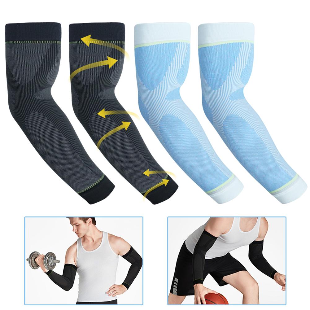 Compression Arm Sleeves for Men & Women, 360° Support Breathable UV Protection Arm Covers for Sports, Fitness, Outdoor Activities