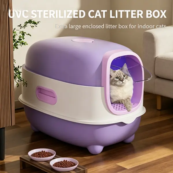 Extra Large Enclosed Top-Entry Detachable Cat Litter Box, Modular Quick-Release Cat Toilet with Anti-Splash Odor Control, Low Effort Hassle-Free Maintenance for Hygienic Indoor Living