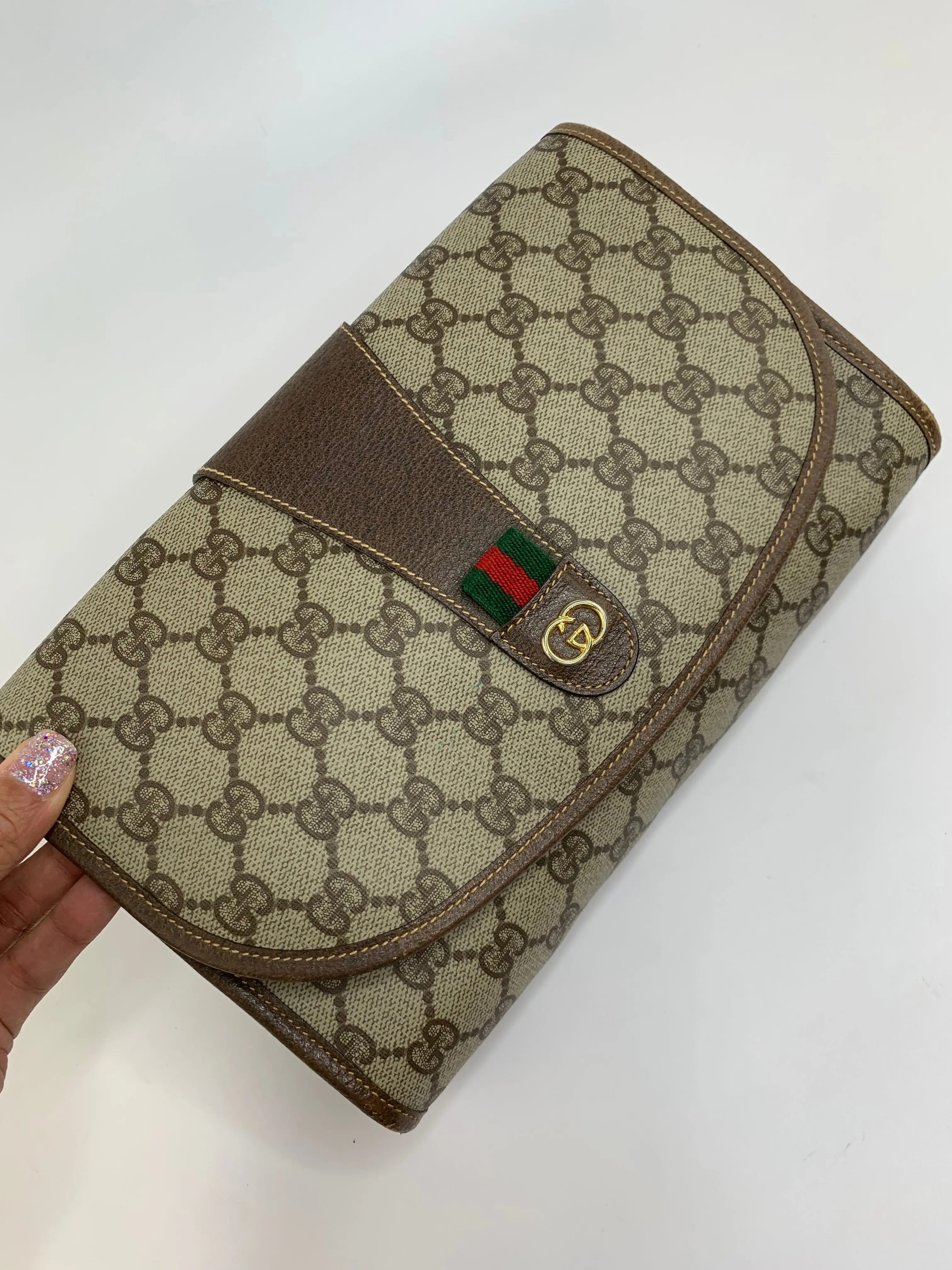Pre-owned GUCCI canvas Clutches & Wristlets Vintage Clutch