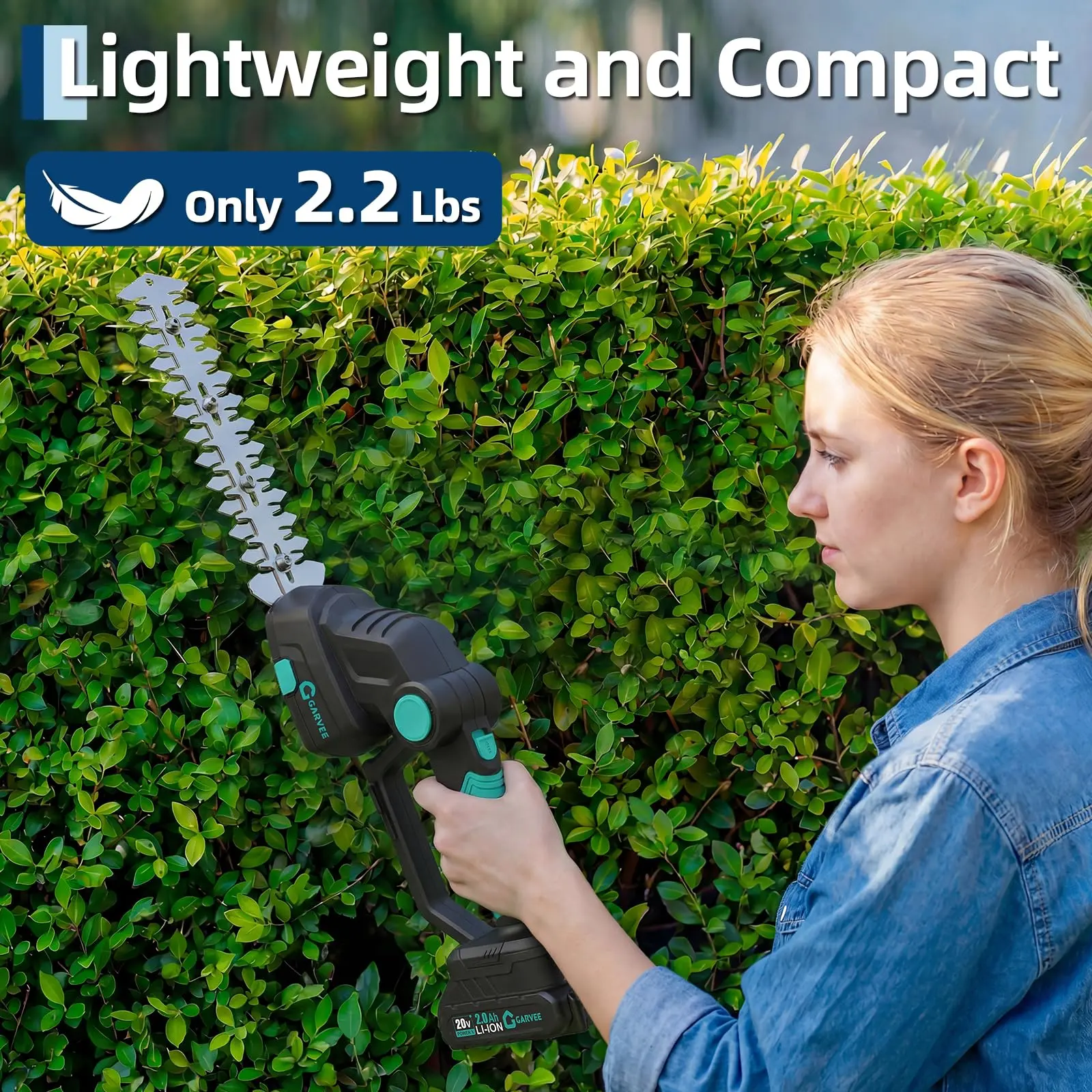 Wireless 2-in-1 Grass Shear & Shrubbery Trimme, 20 V Electric Hedge Shears with 2 x 2.0 Ah Batteries and Charging Base Lightweight, Ideal for Garden & Lawn Maintenance