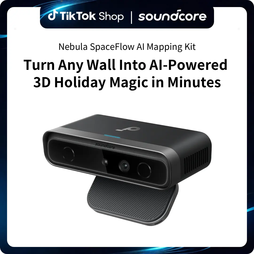 Soundcore Nebula SpaceFlow AI Mapping Kit: 3D Mapping Projection Accessory with AR Effect, Auto 3D Surface Scanning, 100+ Ready-to-Use Templates, AI Fusion Tech — Compatible with Nebula X1 Pro & X1