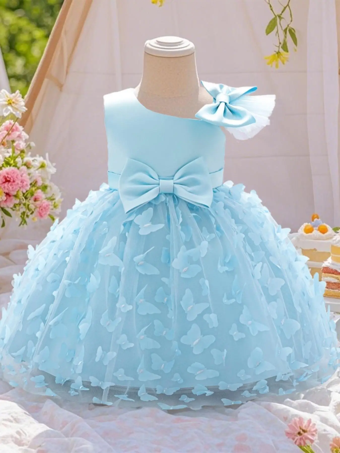 Baby Girls Butterfly Tulle Dress Party Fairydreams New Toddler Girls Summer Princess Dress Butterfly Decor Tulle Dress, Baby Clothing