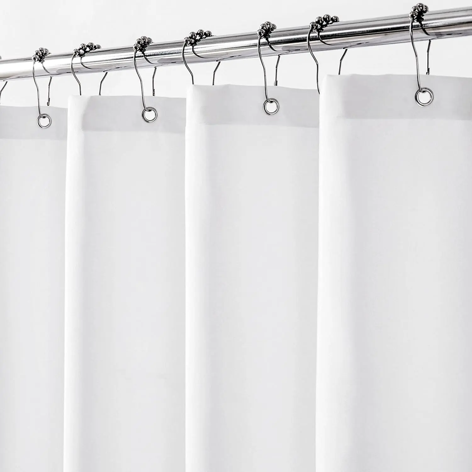 Anti-Slip Waterproof Fabric Shower Curtain Liner - Hotel-Quality, Odorless Cloth Liner with Metal-Reinforced Grommets, 3 Large Magnets, Hooks, Washable, Lightweight, Sturdy for Indoor Athletic Club, Condo Bathrooms