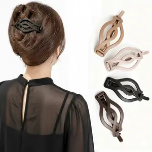 Simple Fashion Twisted Hair Clips (4 Pack), Braided Bun One-Clip, Ponytail Claw Clip, Suitable for Daily Home Use, Office Travel, Parties, Festive Activities, Hair Claws