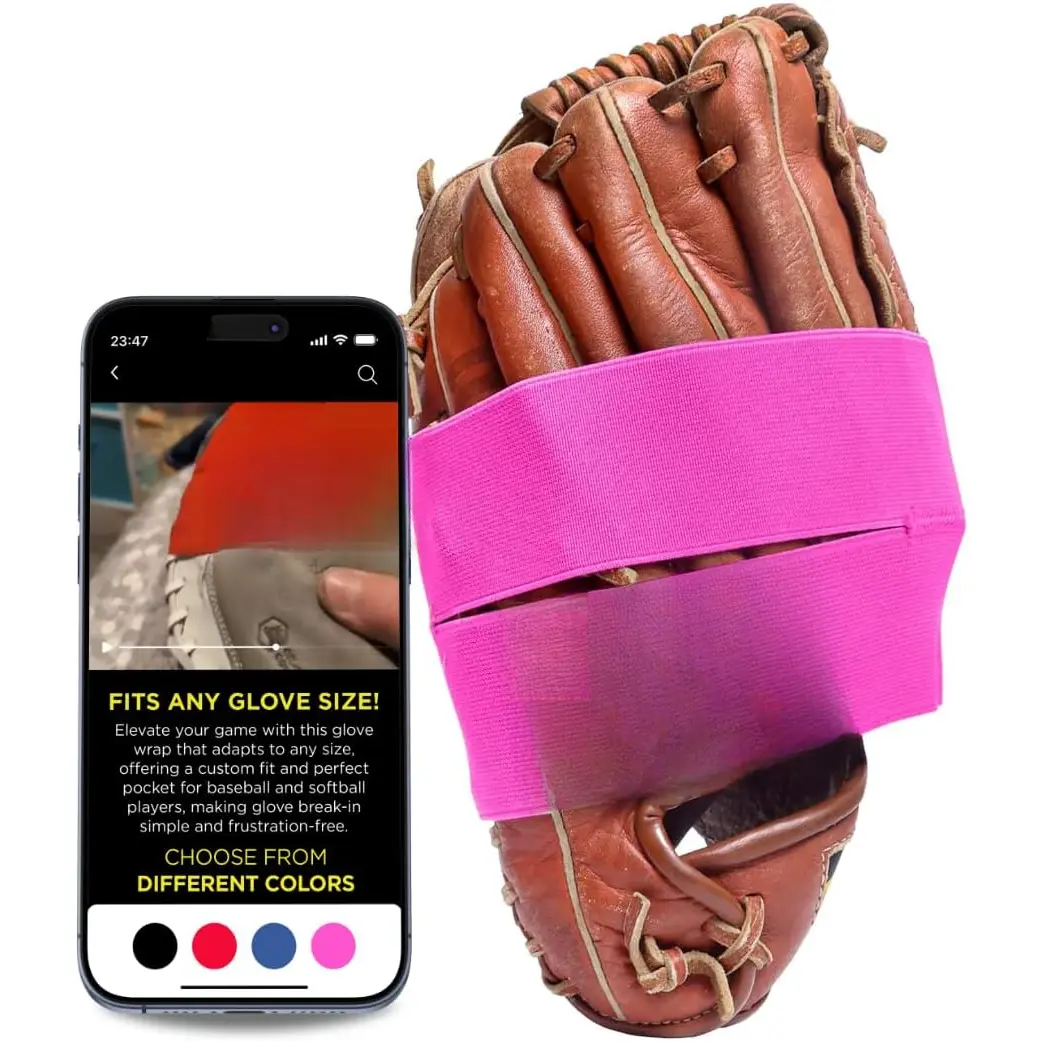 Baseball Glove Wrap |  Elastic Band for  Glove Shape, Break-in & Maintenance | Shape Locker for Men's & Women's Softball, Adult & Youth Baseball Mitts, Fits Big & Small Sizes