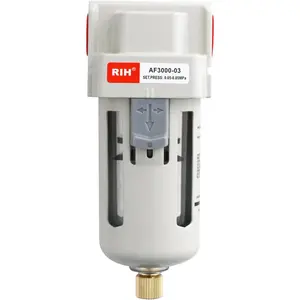 3/8" NPT Air Dryer for Compressor, Air Compressor Water Separator, Air Compressor Filter, AF3000-03 Manual Drain, 5 Micron Brass Element, Poly Bowl 0-150 psi 5μm