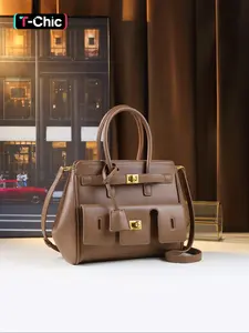 Women's Solid Color Large Capacity Tote Bag, Fashionable Casual Versatile Crossbody Bag for Daily Used, Trendy All-match Commuter Bag