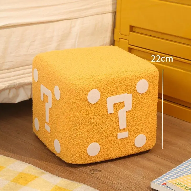 Mario Themed Square Stool - Cute PVC & Metal Household Footstool for Living Room, Shoe Changing Use