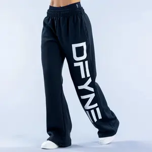 DFYNE Signature Wide Leg Jogger Unisex Gym to Street Oversized Fit with Side Pockets and Internal Drawcords 65% Cotton 35% Polyester