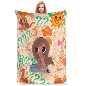 KAROL G Tropicoqueta Flannel Blanket Bedding Throws Warm Nap Blanket for Home Office Travel Camping and Car use, Perfect Gift