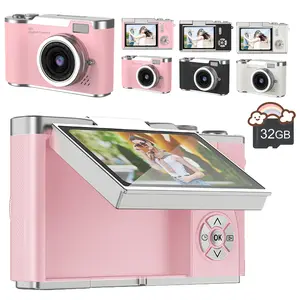 Foldable Screen Student Camera, Vintage Ccd Camera, Entry-Level Digital Camera, 1080P High Game and Filter Function, Mini Compact Youth Camera, Beginner Digital Camera, Portable Digital Camera, High Definition Camera, Digital Zoom Camera