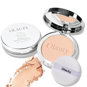 1Pcs Sunscreen Pressed Powder, SPF 30 Mineral Powder Compact for Face, Matte Weightless Pressed Foundation, Oil Control, Long-Lasting, Buildable Coverage Setting Powder & Powder Foundation