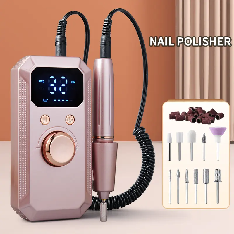Nail Drill with HD Digital Display for Checking Real-Time Speed, Built-In 15-Minute Auto Shut-Off Function to Reduce Continuous Machine Running Load