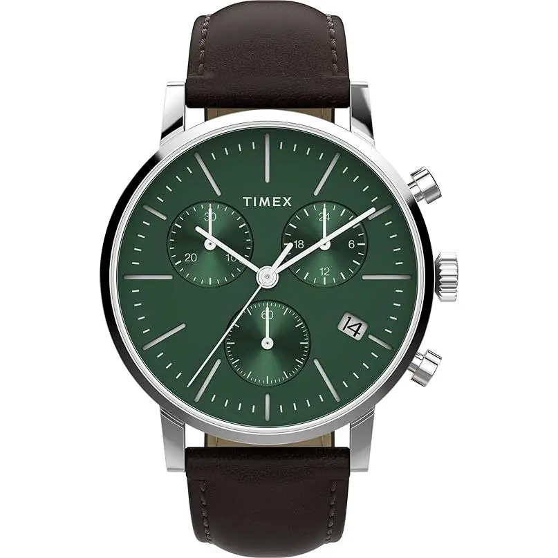 Timex Midtown 40mm Chronograph Leather Mens Watch TWH6Z6010