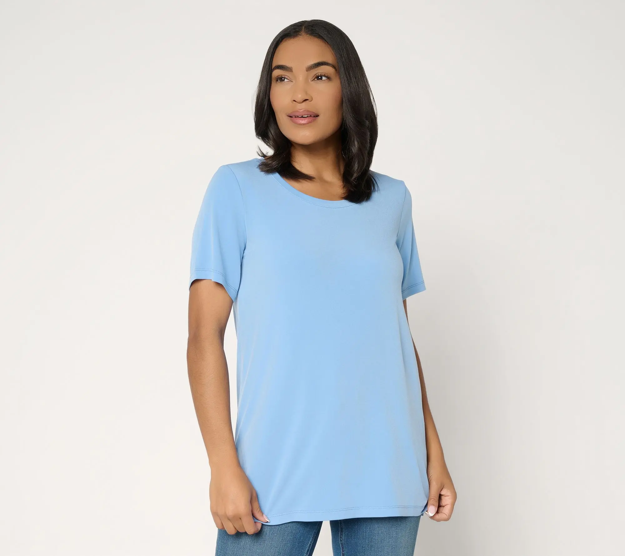 Susan Graver Essentials Regular Liquid Knit U-Neck Tunic