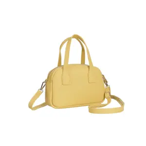1pc Women Mini Bowling Bag, PU Leather Litchi Grain Top Handle Handbag, Adjustable Crossbody Shoulder Purse, Lightweight Casual Satchel for Daily Use, Dating, Shopping, Multi-color Small Tote Bag with Zipper Closure